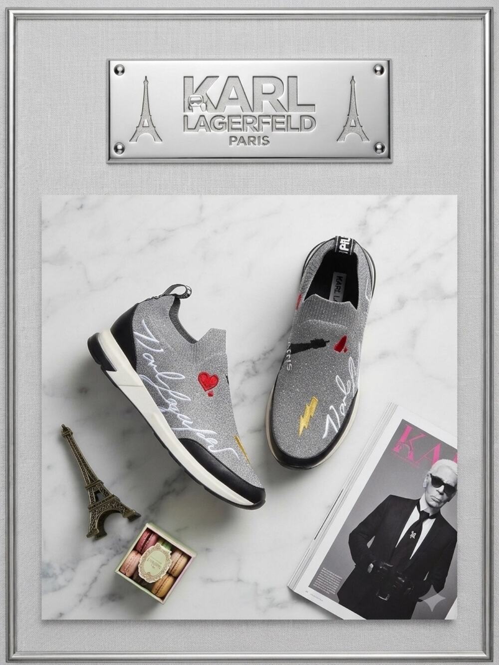 Karl Lagerfeld Paris "Miranda" Glitter Sneakers